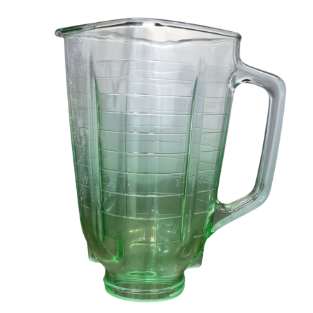 Vaso Cuadrado de Licuadora de Cristal en color Verde, de calidad ROSAN.