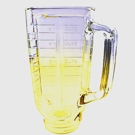 Vaso de Vidrio Cuadrado en Amarilo