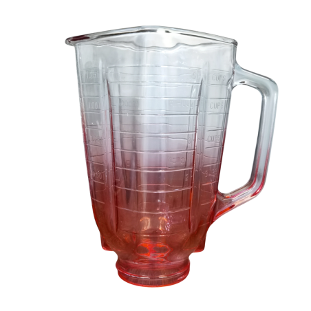 Vaso de Vidrio Cuadrado en Rojo
