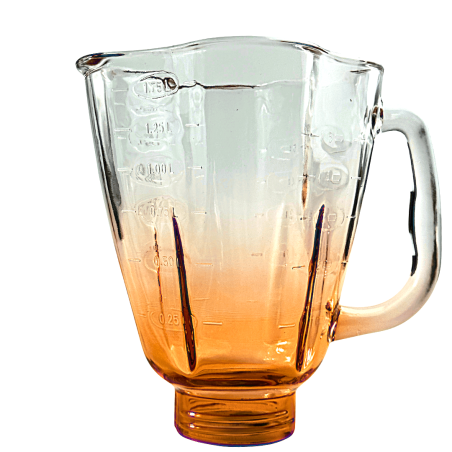 Vaso de Vidrio Tipo Cube Naranja