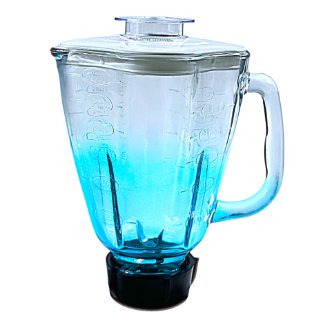Vaso de Vidrio Cube Armado Azul