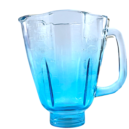 Vaso de Vidrio Tipo Cube Azul
