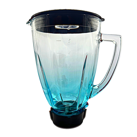 Vaso de Vidrio Contemporáneo Armado Azul