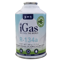 Gas R134a 3 En 1 (Sellador + UV)  340g FugaFix