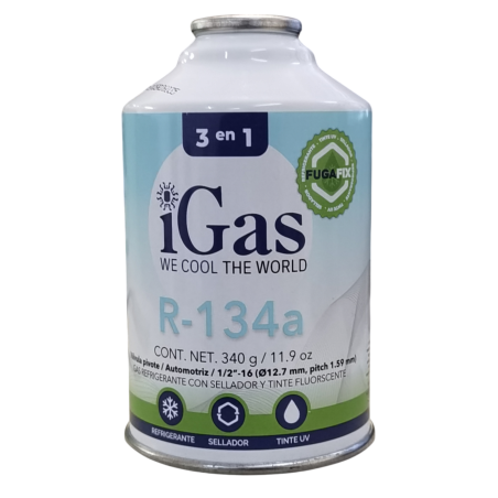 Gas R134a 3 En 1 (Sellador + UV)  340g FugaFix
