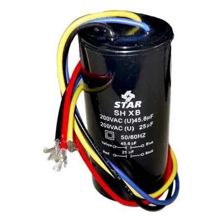 Capacitador Dual 45.6MF/200V - 25.0MF/200V