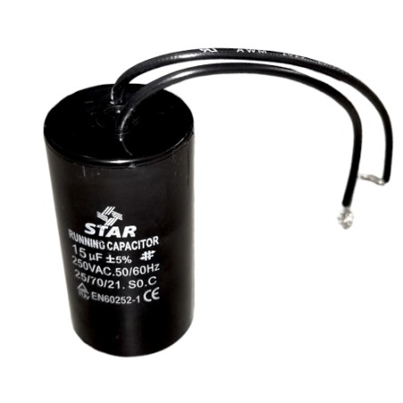 Capacitor de Trabajo 15 MF 250V / 2 Cables