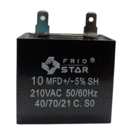 Capacitor Cuadrado 10 MF 210V