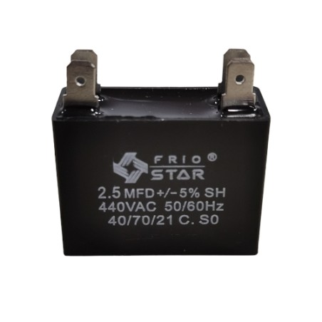 capacitor cuadrado 2.5 mf 440v 2 pataS