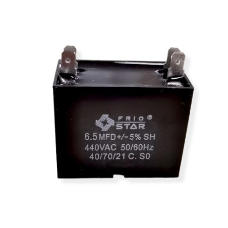 capacitor cuadrado 6.5 mf 440v 2 pata