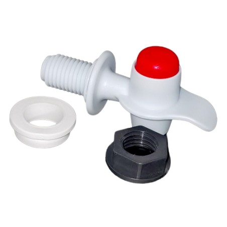 Llave blanca con Botón Rojo Cuerda Exterior 5/8