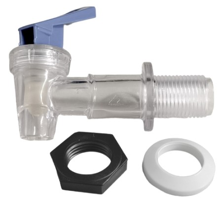 Llave Transparente perilla Azul Cuerda 3/4"