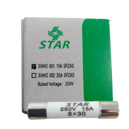 Fusible Cerámico 15 Amp. 5 Pzas