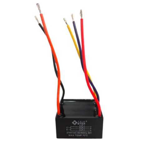 Capacitor Cuadrado 5MF +5MF + 5MF 370V 50/60H