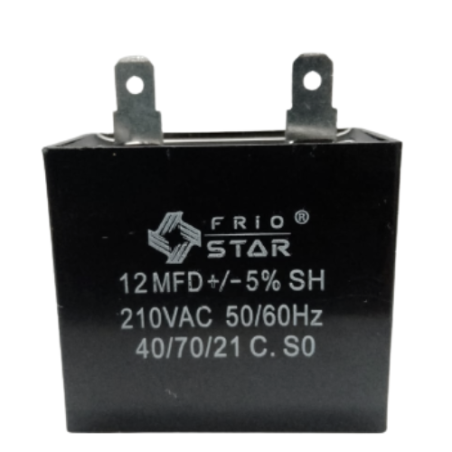 Capacitor Cuadrado 12 MF 210VAC 2 Pata