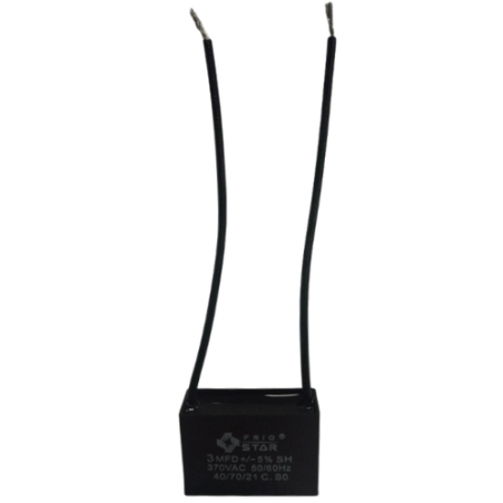 Capacitor Cuadrado 3 MF 370VAC 2 Cables